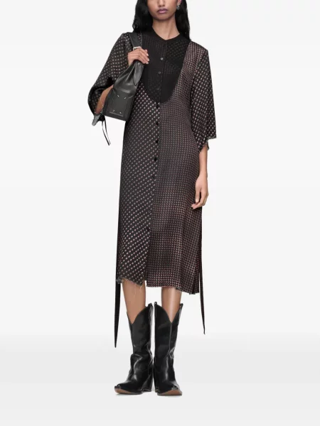 Cu centură rochie midi Maison Margiela maro