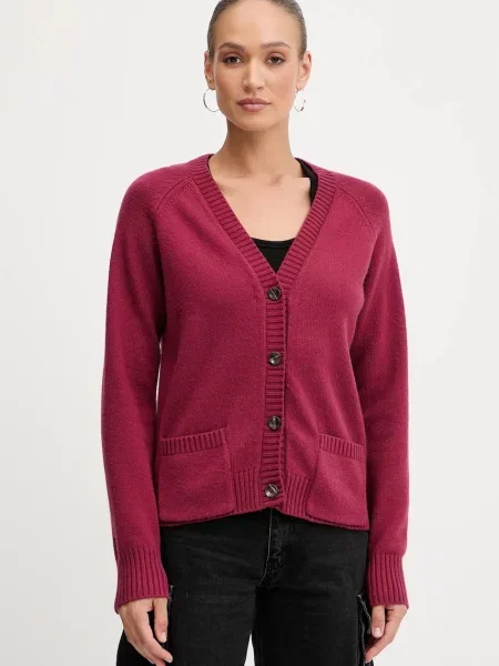 Silvian Heach kardigan z domieszką wełny MATHIS czerwony