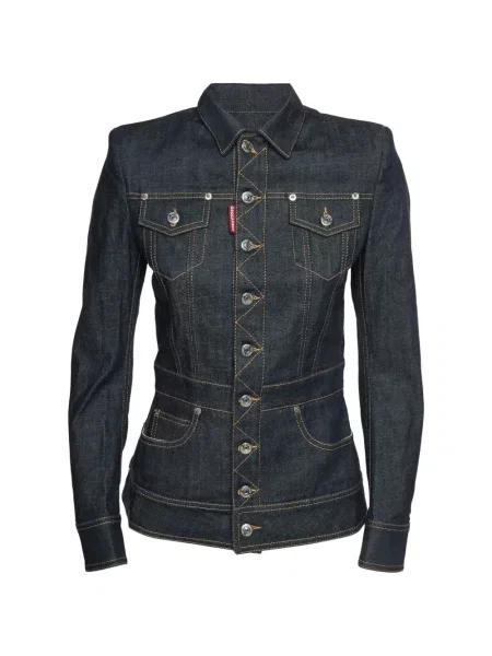 Geacă de blugi Dsquared2 cu autograf albastru