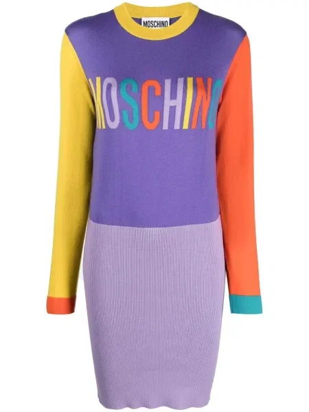 Rochie Moschino cu broderie tricotate de costum albastru