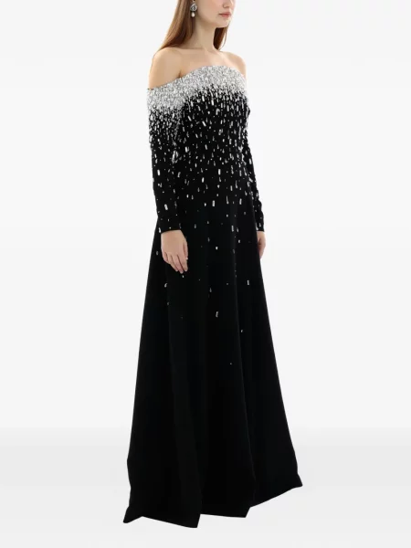 Rochie Dina Melwani de cristal negru