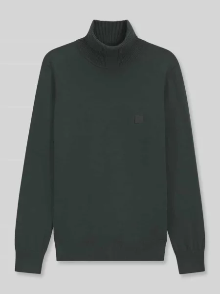 Sweter z golfem z naszywką z logo z kaszmiru Boss Orange
