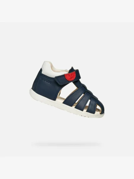 Geox sandale din piele pentru copii marin albastru