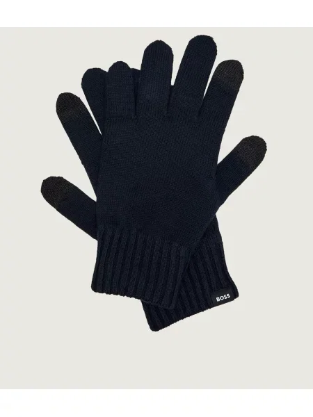 BOSS BLACK Kesztyű Falco gyapjú hozzáadásával fekete