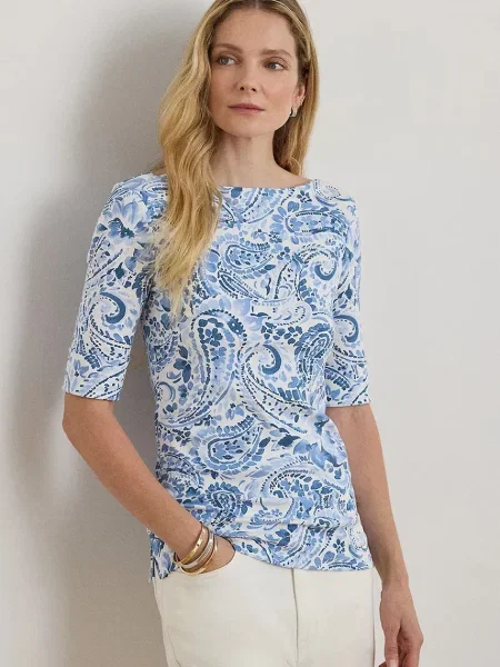 Tricou cu mânecă lungă Lauren Ralph Lauren albastru