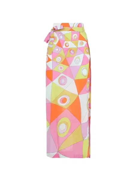Fusta maxi Pucci cu imagine cu imprimeu geometric plic roz