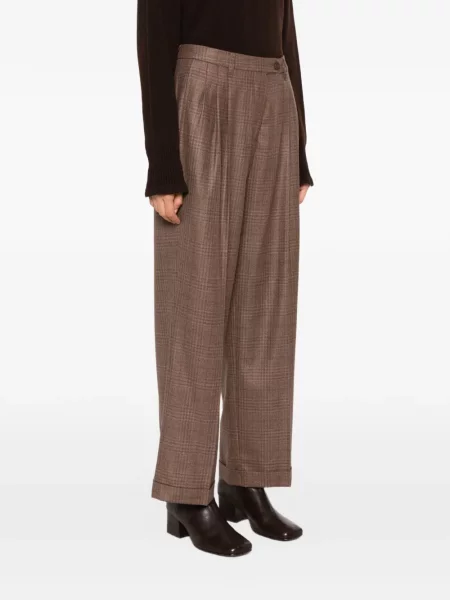 Pantaloni Aspesi în carouri maro