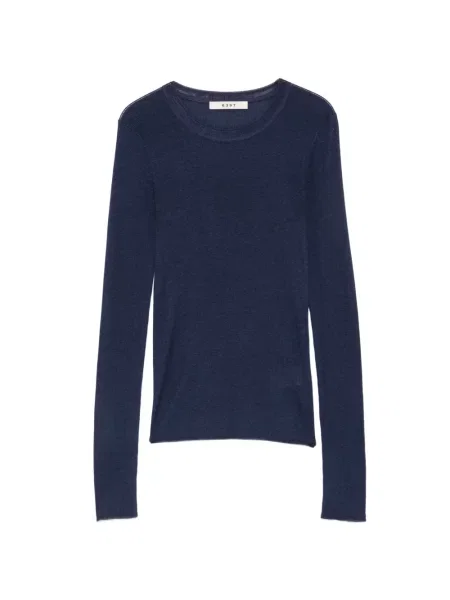 Lung top 6397 tricotate albastru