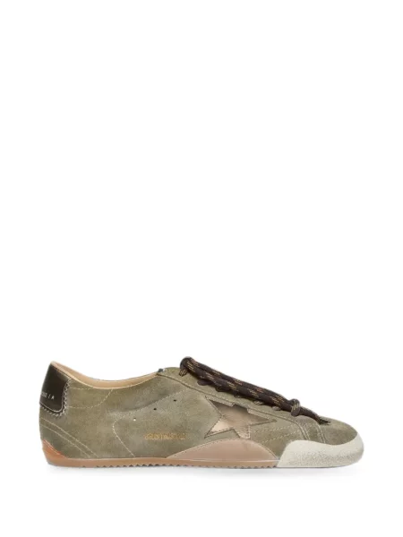 Sneakerși Golden Goose din piele de căprioară verde