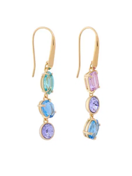 Swarovski Uhani Gema Zlata modra