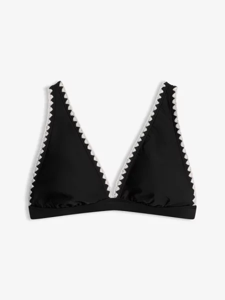 Biustonosz bikini z haftem czarne