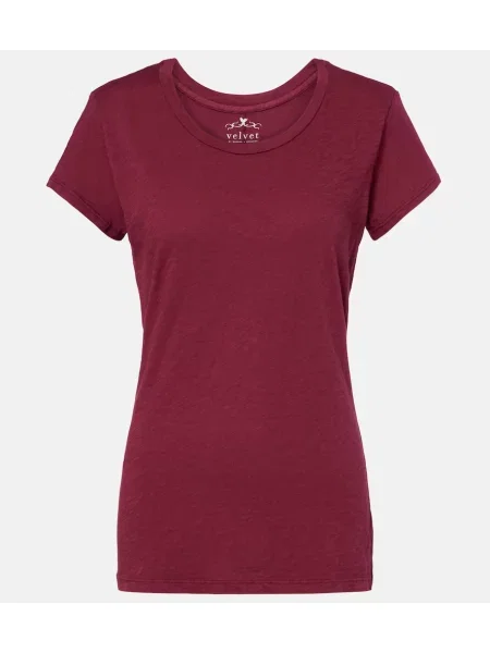 Tricou Velvet de catifea bordo