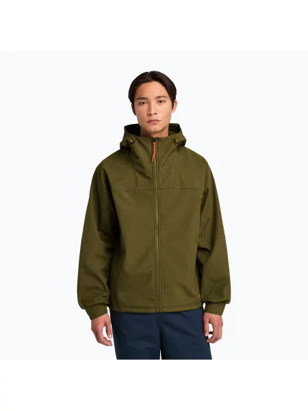 Softshellová bunda Timberland Softshell Hooded dark olive zelená