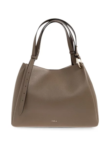 Geantă shopper Furla din piele maro