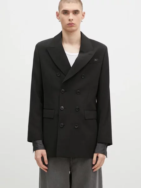 Vuneni sako Martine Rose Double Breasted Short Coat crna