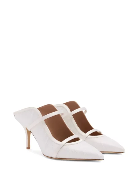 Papuci tip mules Malone Souliers alb