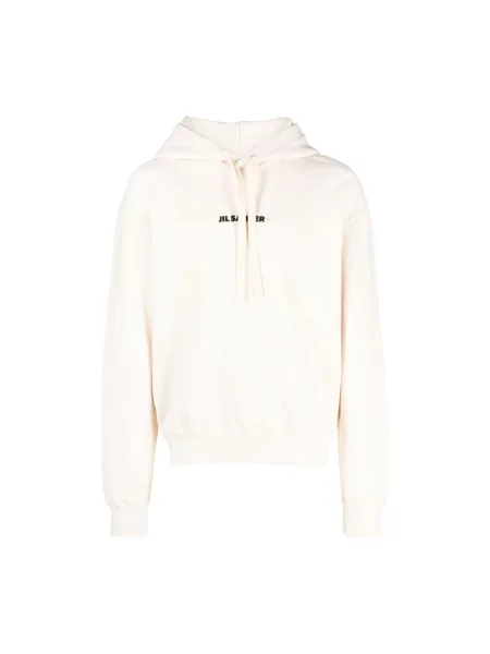 Bluza z kapturem Jil Sander z logo biała