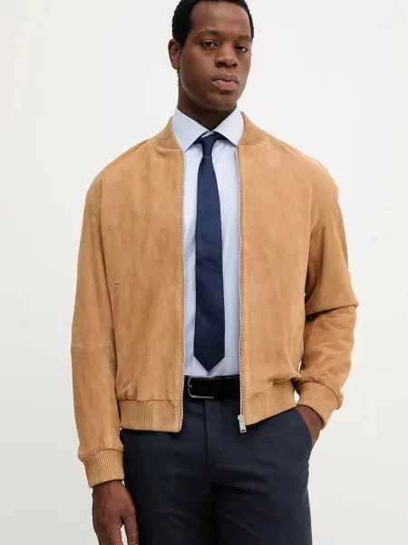 BOSS bomberdzseki velúrból átmeneti zöld