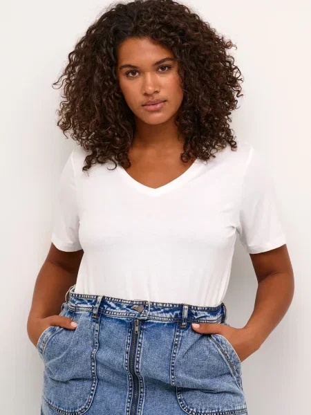 KAFFE CURVE Tricou Jena' alb
