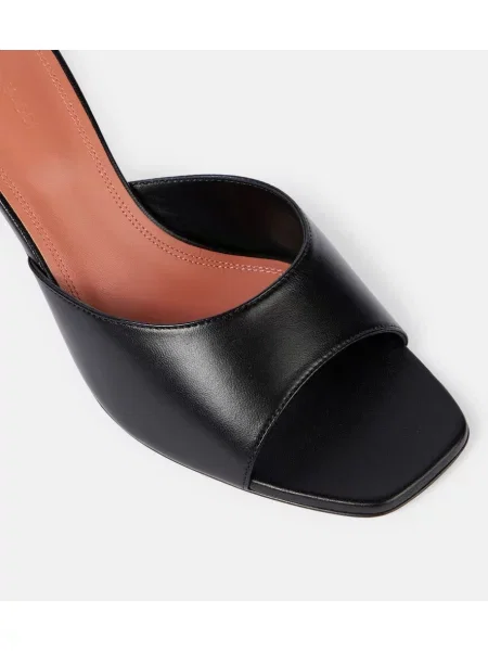 Papuci tip mules Amina Muaddi din piele negru