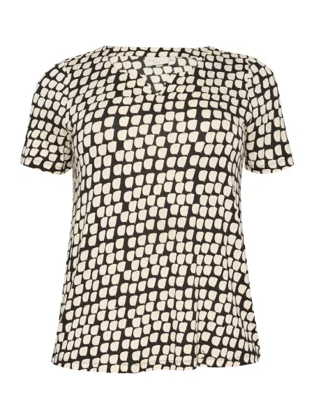 KAFFE CURVE Tričko Mella béžová / slonová kost černá