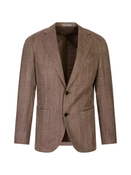 Sacou Corneliani cu model herringbone maro