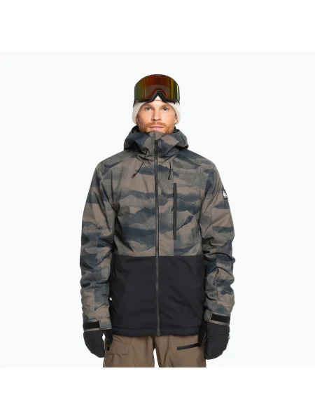 Quiksilver férfi Mission Printed Block mountain spray spray kulacs snowboard kabát. Méret: S barna