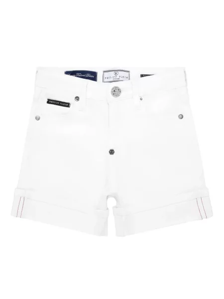 Dětské džínové šortky Philipp Plein bílé