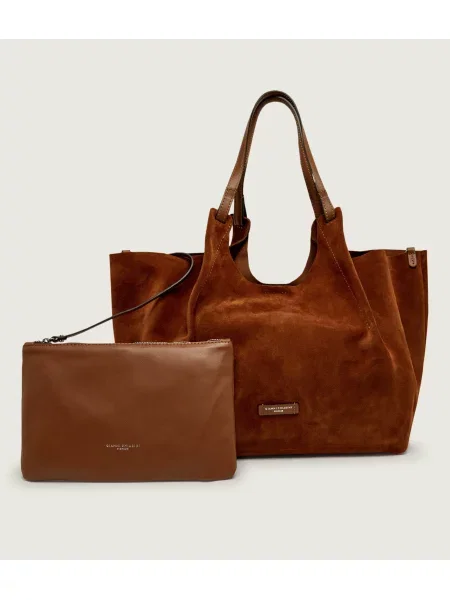 GIANNI CHIARINI Shopper táska + tarisznya Dua | hasított bőr barna