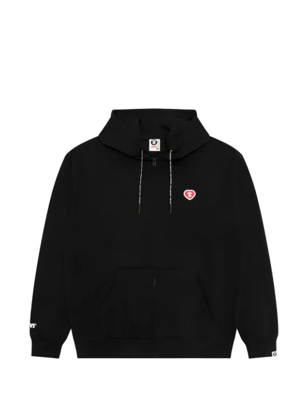 Hanorac cu glugă Aape By A Bathing Ape cu motiv cu inimi negru