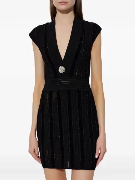 Rochie Balmain cu decolteu în V de costum negru