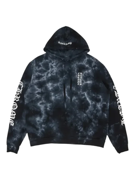 Hanorac cu glugă Chrome Hearts cu imagine cu motiv cu inimi negru