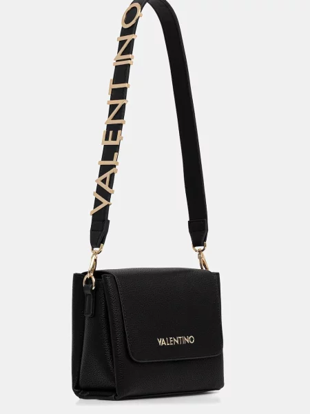 Lniana torebka Valentino By Mario Valentino czarna