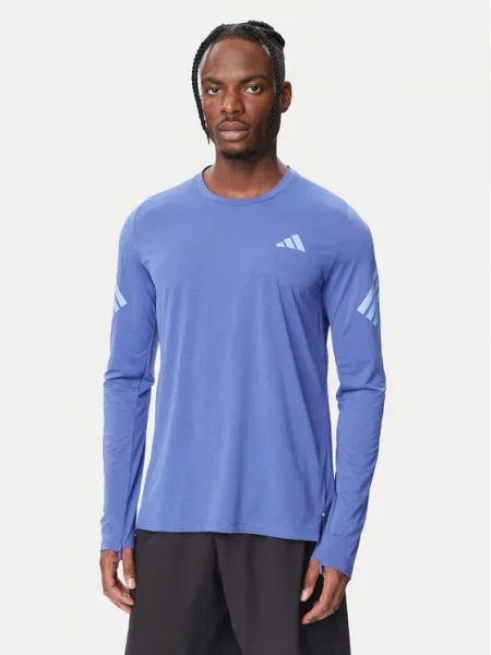 Adidas Тениска от техническо трико Iconic син