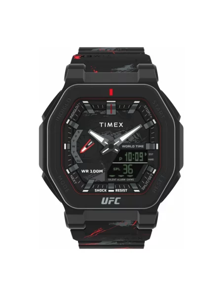 Lniany zegarek Timex czarny