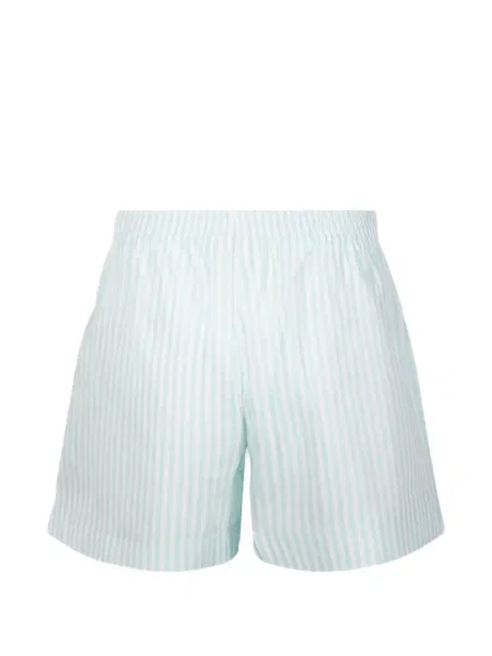 Pantaloni scurți Mc2 Saint Barth cu dungi cu autograf alb
