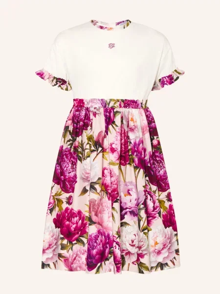 Dolce & Gabbana Šaty Z Kombinace Materiálů / růžová / fialová bílá