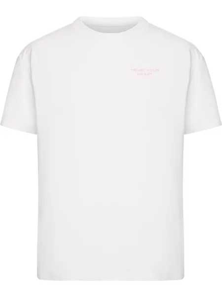 Mister Tee Tricou Trust Your Heart roz alb