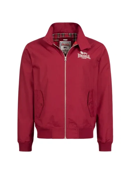 LONSDALE Átmeneti dzseki CLASSIC cseresznyepiros / sötétvörös fehér