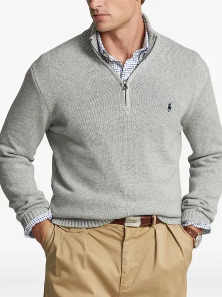 Tricou polo Polo Ralph Lauren cu glugă cu blană cu broderie roșu