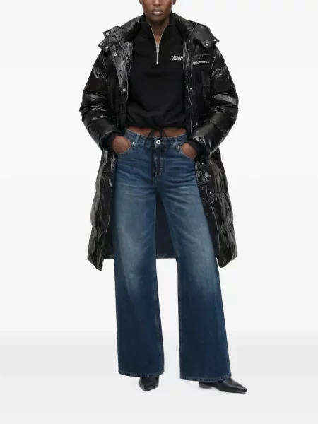 Lung geacă de blugi Karl Lagerfeld Jeans negru