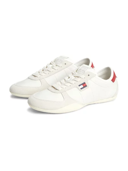Sneakerși Tommy Jeans de lână alb
