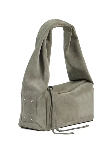 Τσάντα shopper Maison Margiela σουέτ πράσινο