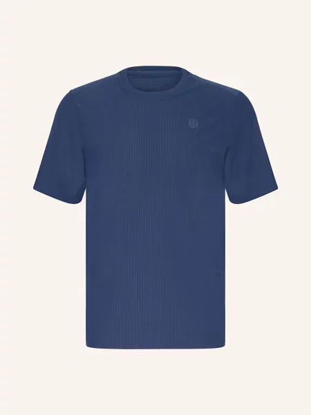 Lululemon Tričko Striped Mesh tmavě modrá
