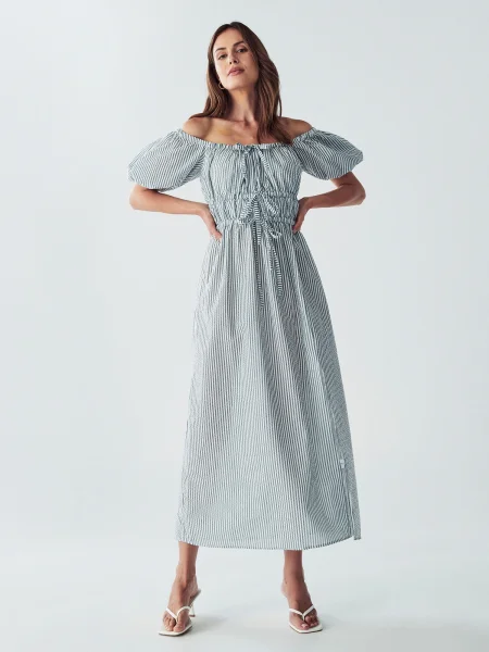 Willa Haljina smaragdno zelena bijela