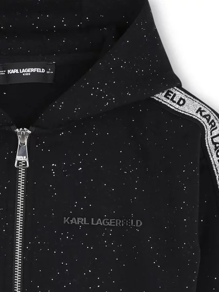 Karl Lagerfeld кофта на застібці з капюшоном дитяча з бавовною