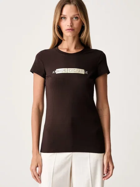 Armani Exchange tricou pentru femei din cu maro