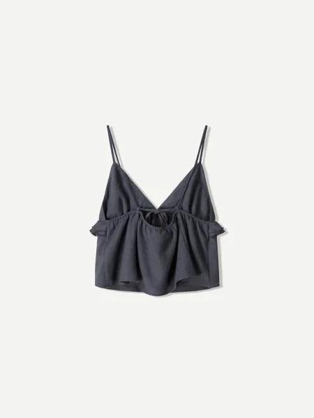 Bershka Top temno siva