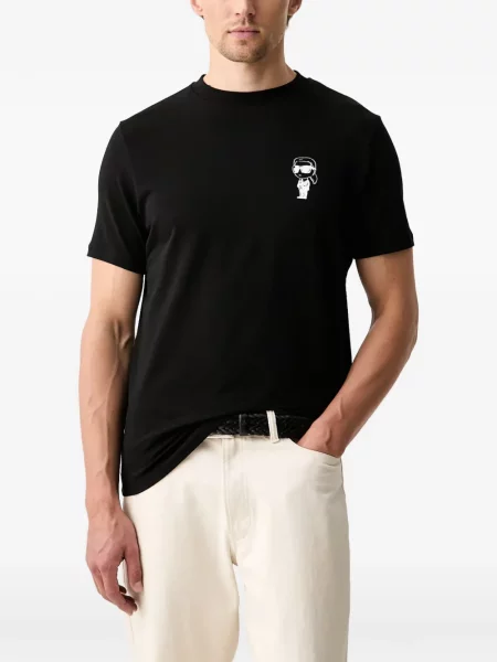 Tricou Karl Lagerfeld cu imagine cu decolteu rotund negru