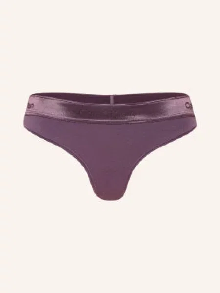 Calvin Klein Kalhotky String Icon Cotton Modal Metallic fialová